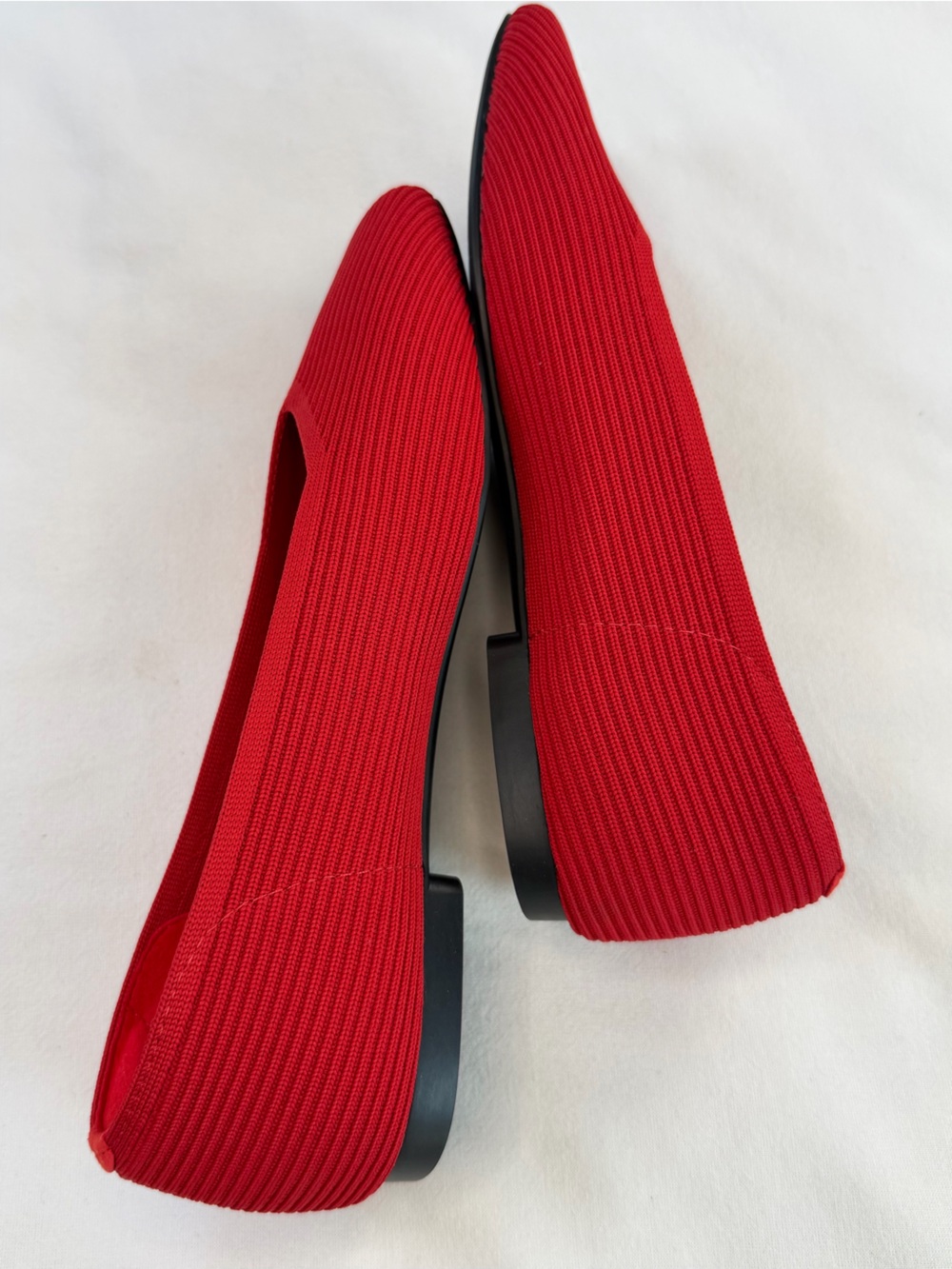 Vivaia Margot Red Square Toe Knit Comfort Flats Size 8 NWOB - Picture 6 of 7